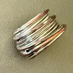 vtg Copper Steel Wire Wrapped Ring